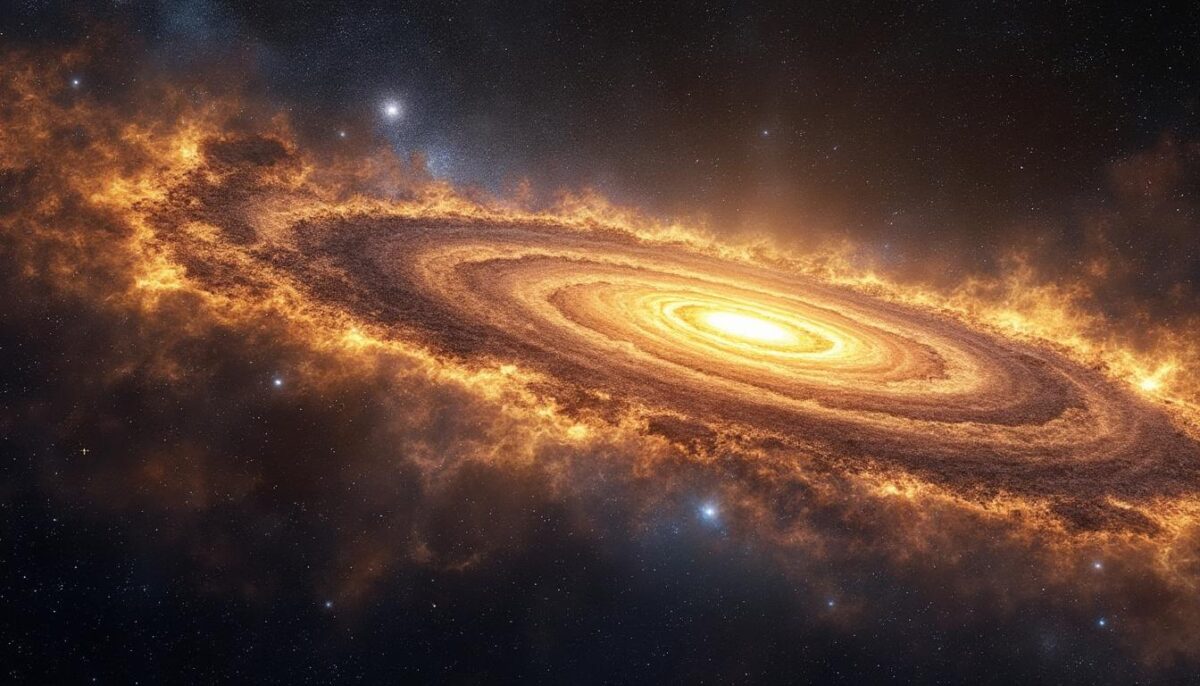 am rand der milchstraße spielt die dunkle materie wieder eine entscheidende rolle und beeinflusst die galaxienentwicklung maßgeblich.